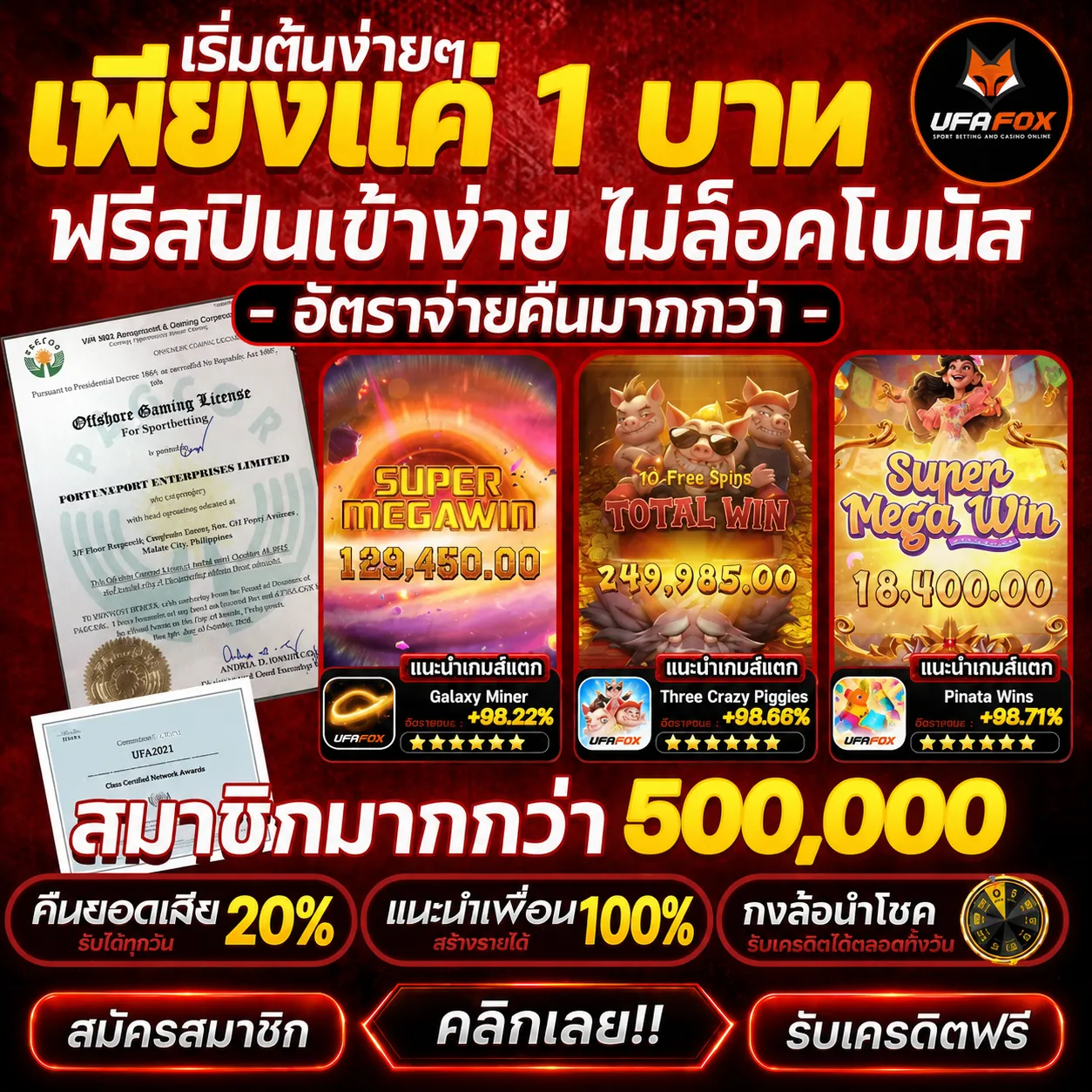 UFA มีค่ายเกมให้เล่นเยอะจัด เล่นจนตาลาย เล่นให้หลอนไปเลย